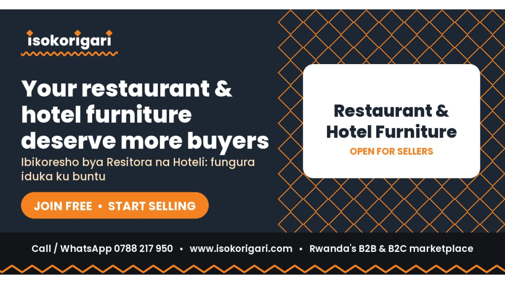 Sell Restaurant & Hotel Furniture Online in Rwanda: Join Isokorigari for Free