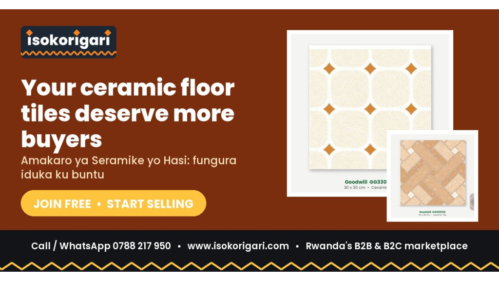 Ceramic Floor Tiles Sellers: Reach Buyers Across Rwanda on Isokorigari
