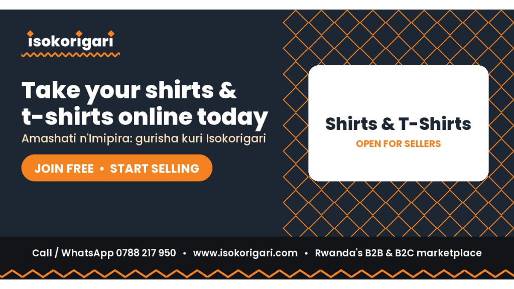 Sell Shirts & T-Shirts Online in Rwanda: Join Isokorigari for Free