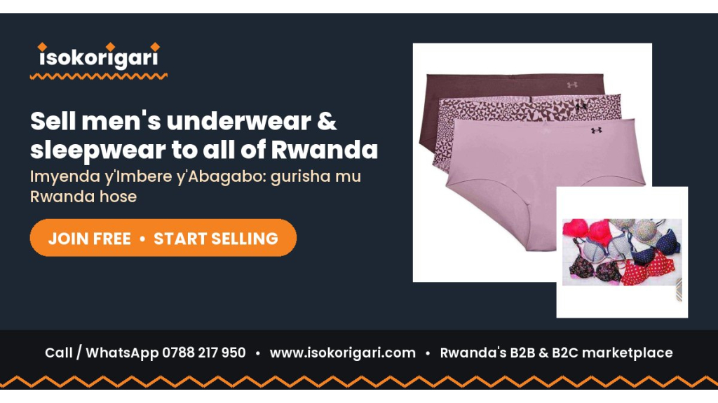 Sell Men's Underwear & Sleepwear Online in Rwanda: Join Isokorigari for Free