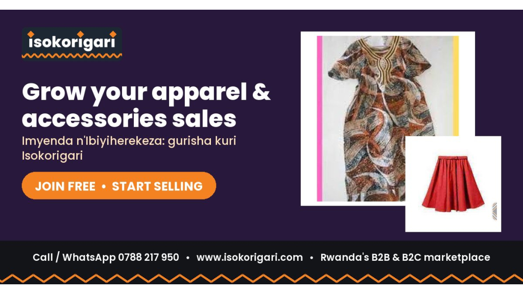 Apparel & Accessories: Sell to All of Rwanda on Isokorigari.com