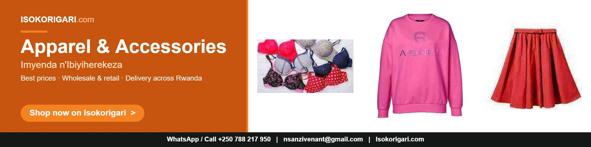 Apparel & Accessories (Imyenda n'Ibiyiherekeza)