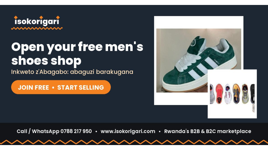 Sell Men's Shoes Online in Rwanda: Join Isokorigari for Free