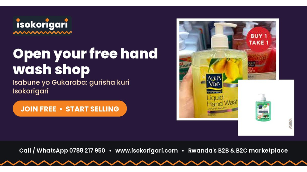 Sell Hand Wash Online in Rwanda: Join Isokorigari for Free