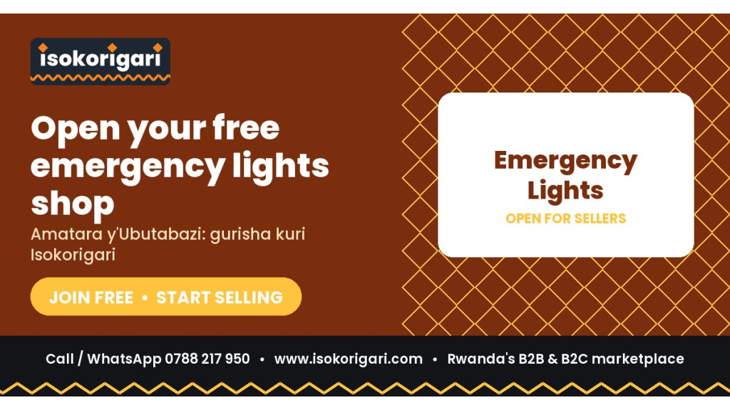 Emergency Lights Sellers: Reach Buyers Across Rwanda on Isokorigari
