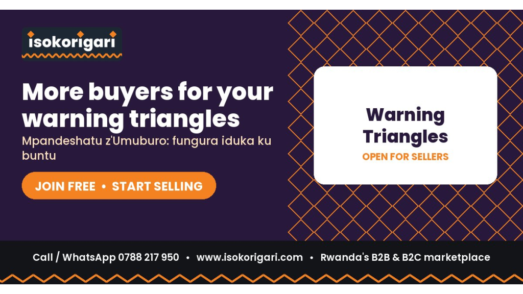 Sell Warning Triangles Online in Rwanda: Join Isokorigari for Free