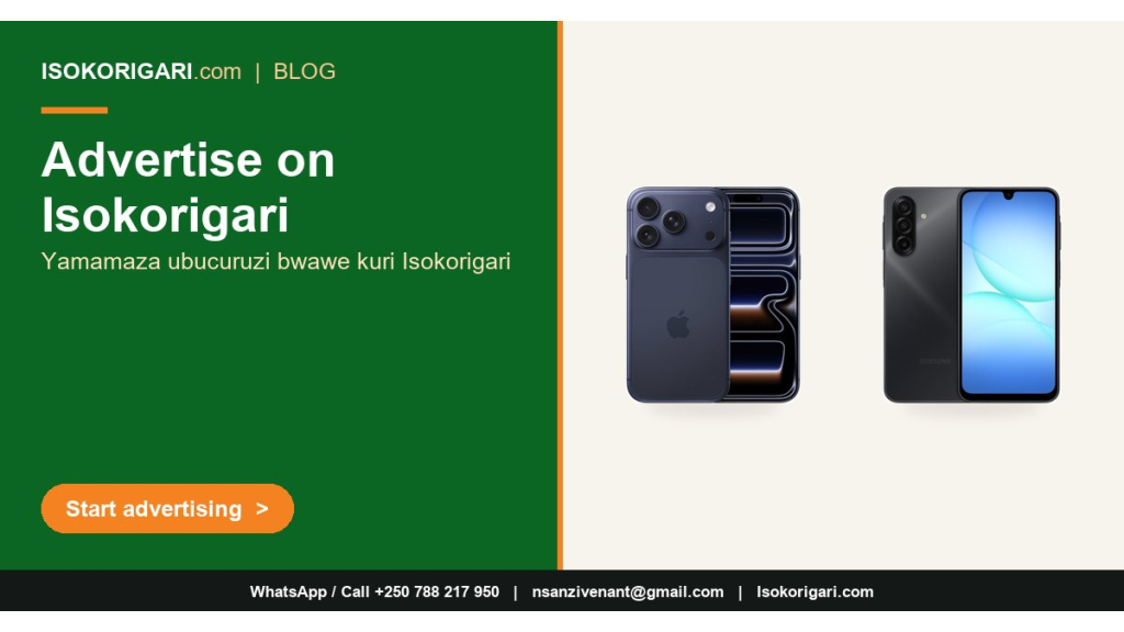 Advertise on Isokorigari: Promote Your Shop, Products and Banners in Rwanda