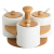 Set Of 3 Sugar Pots With Bamboo Base ISO