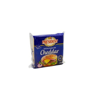 President Burger Wth Cheddar 200g ISO (Foromaje)