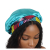 Turquoise Satin-Lined Ankara Bonnet with Tie ISO